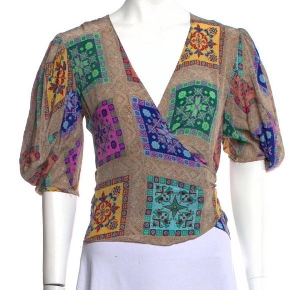 Pierre Louis Marcia silk wrap top - Picture 1 of 3
